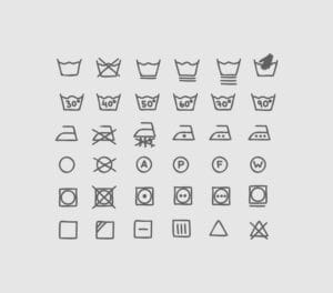 Simbolos etiquetas de ropa